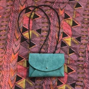 Suede Clutch Purse - Blue